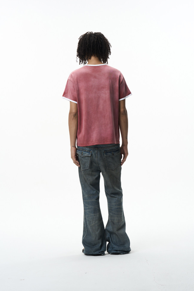 Contrast Rope Embroidered T-Shirt
