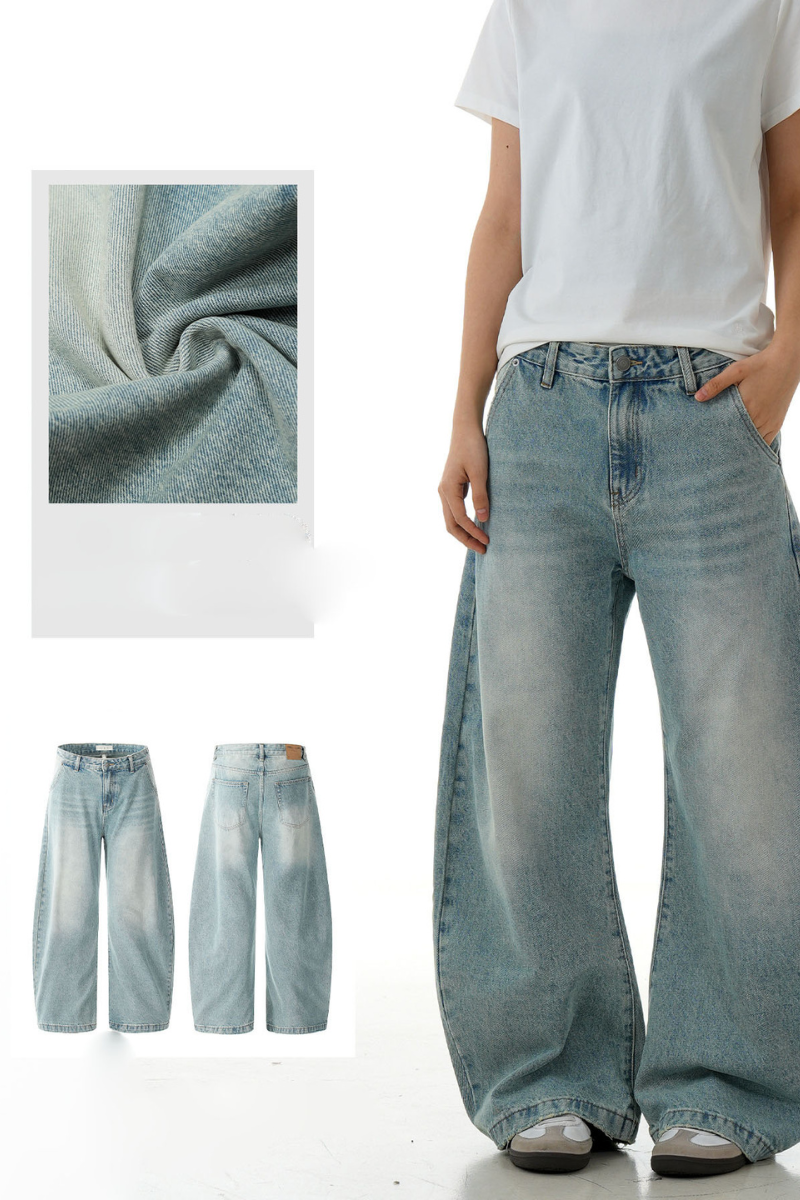 Light Wash Cat Whisker Jeans