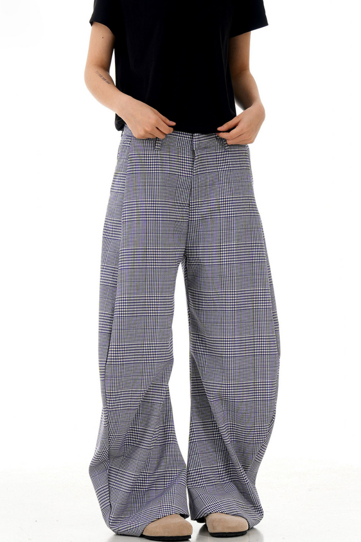 Plaid Wide Leg Lounge Trousers