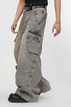 Washed Pockets Jeans