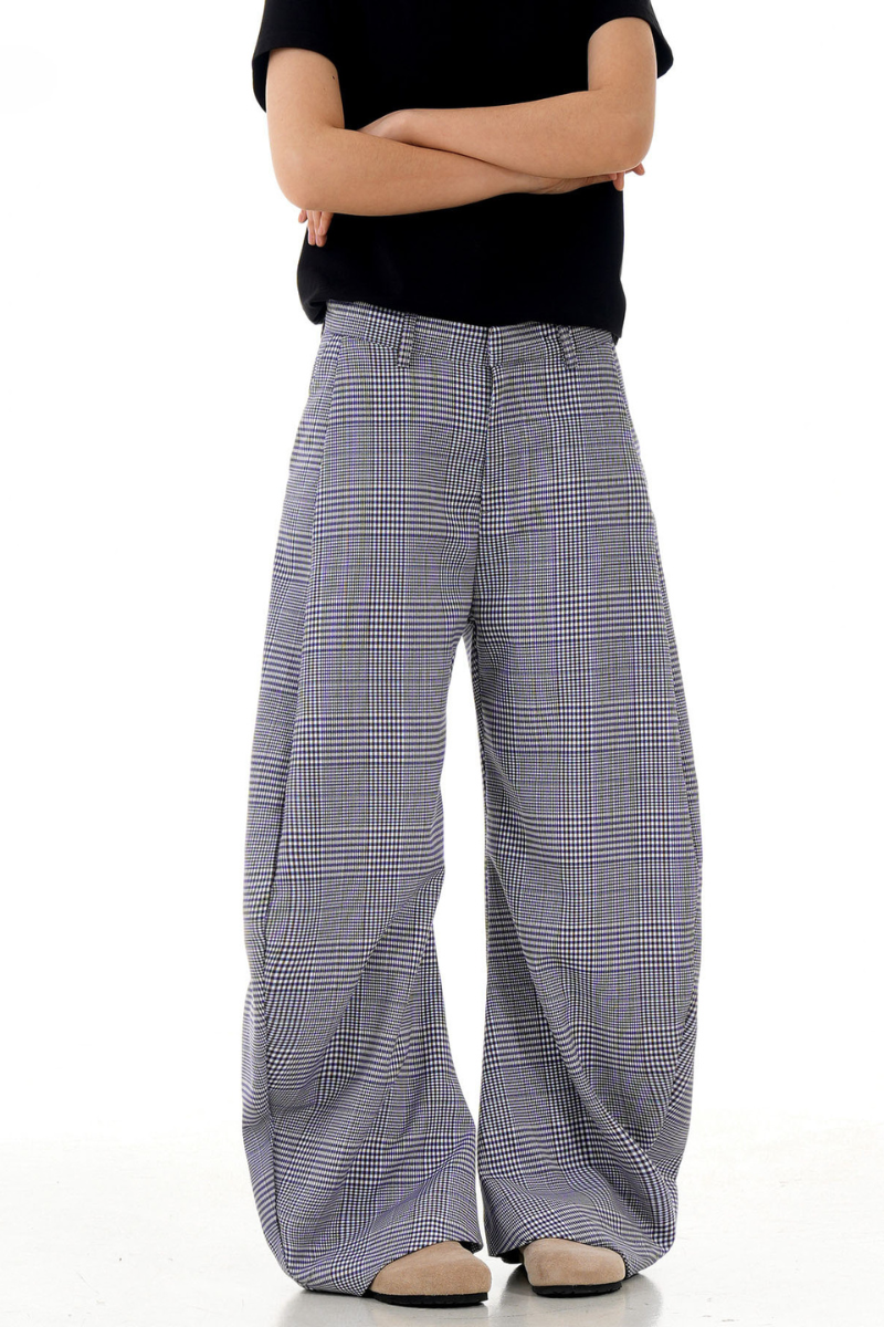 Plaid Wide Leg Lounge Trousers