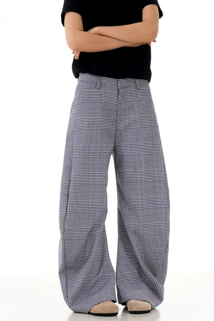 Plaid Wide Leg Lounge Trousers
