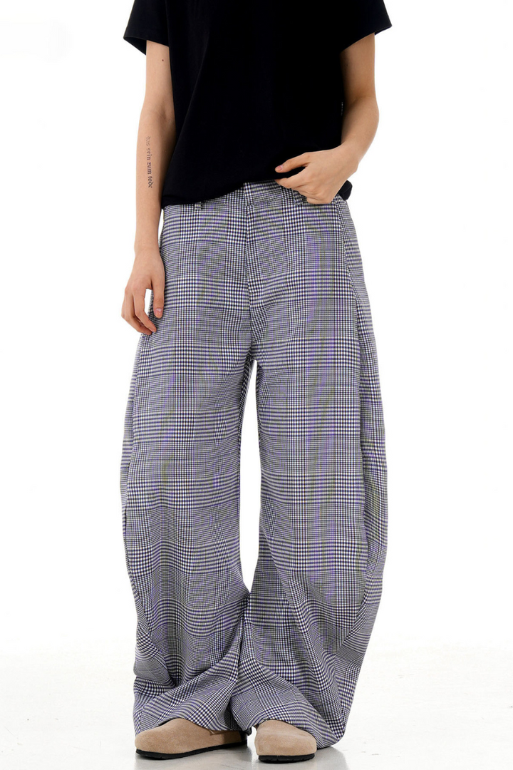 Plaid Wide Leg Lounge Trousers