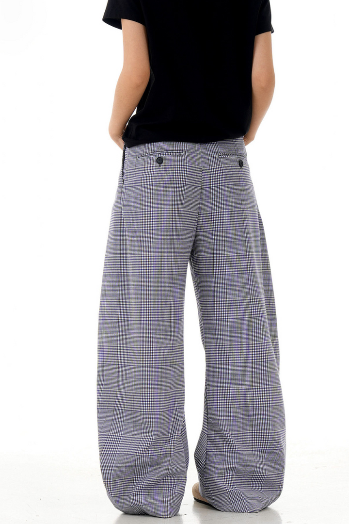Plaid Wide Leg Lounge Trousers