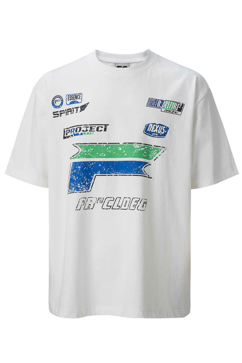 Cracked Lettering Racing T-Shirt