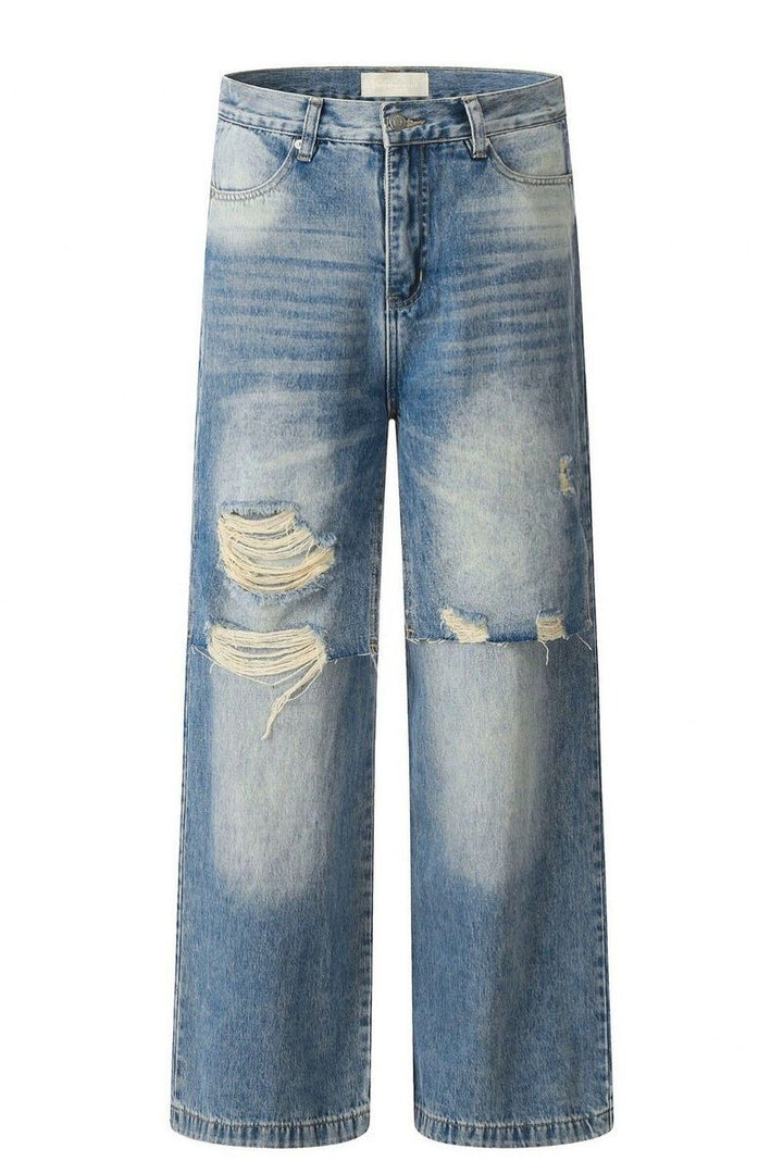 Distressed Patchwork Jeans