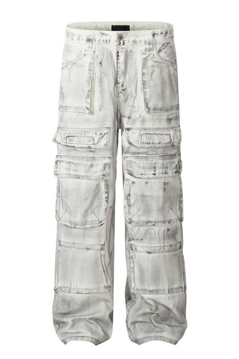 Heavyweight Distressed Cargo Jeans