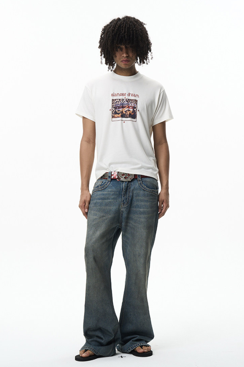 Washed Flared Jeans