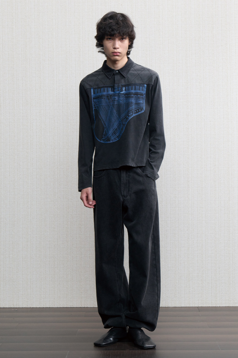 Distressed Piano Graphic Longsleeve