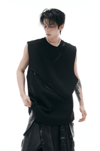 Mesh Cutout Sleeveless Vest