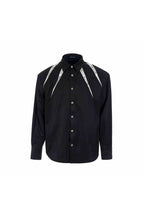 Studded Patchwork Long Sleeve Shirt