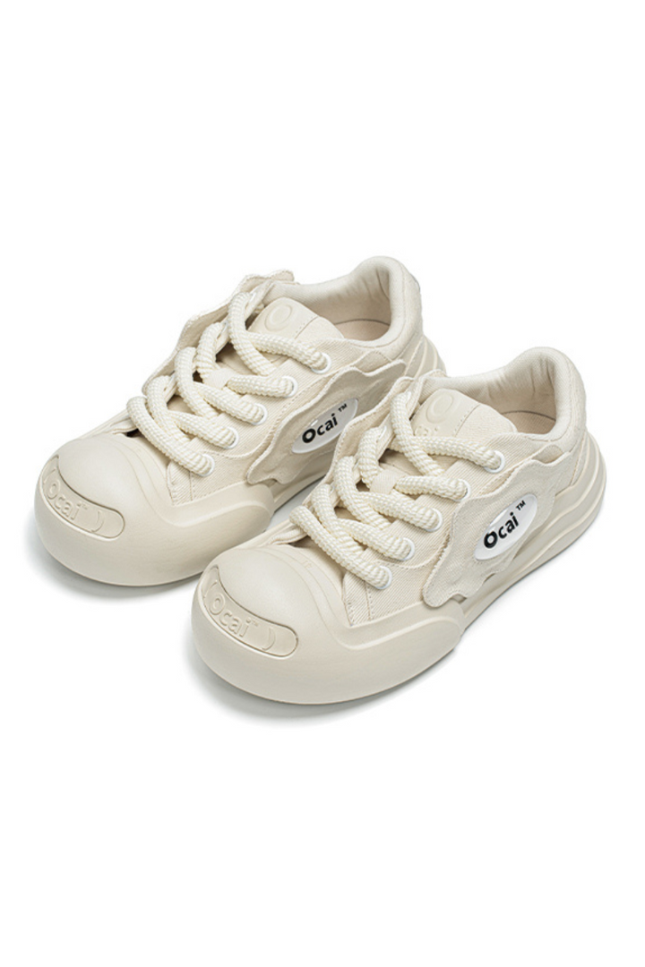 White Smile Canvas Sneakers