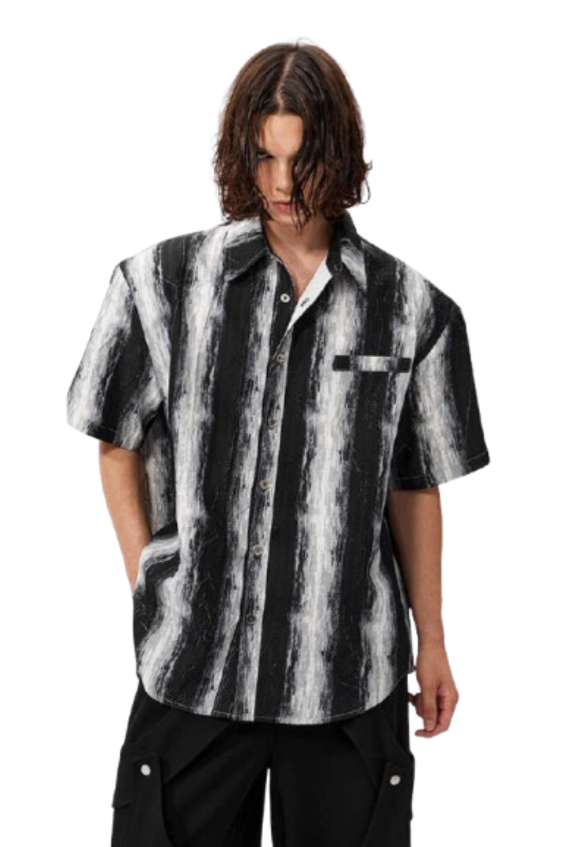 Wrinkled Ink Stripe Shirt