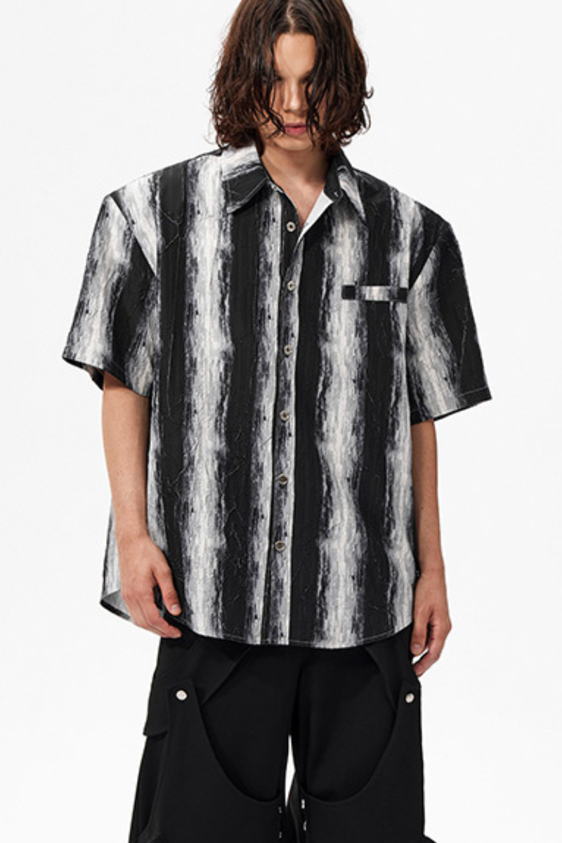 Wrinkled Ink Stripe Shirt