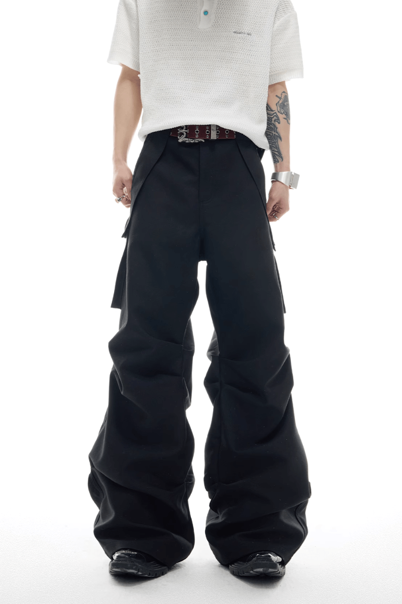 Wrinkled Pocket Cargo Pants
