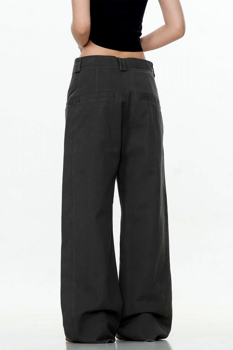 Cement Gray Straight Cargo Pants