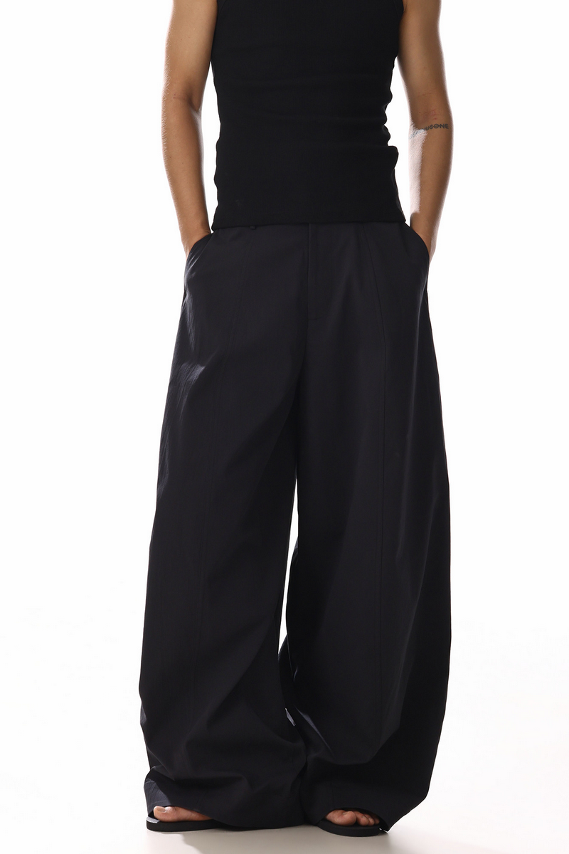 Draped Barrel Leg Pants
