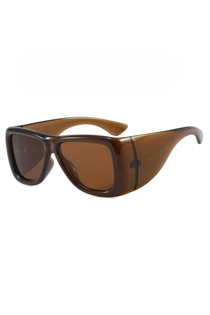 Oversized Chunky Side Shield Irregular Sunglasses