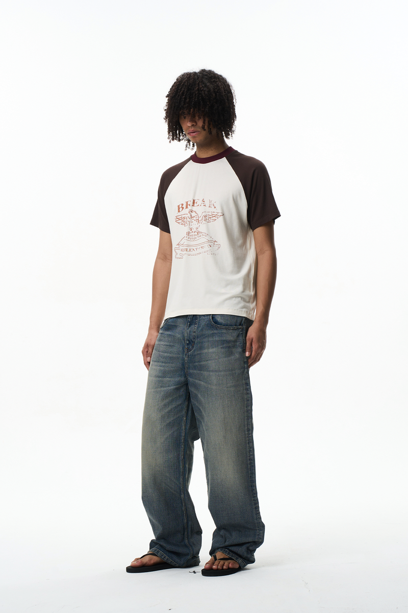 Contrast Raglan Graphic T-Shirt