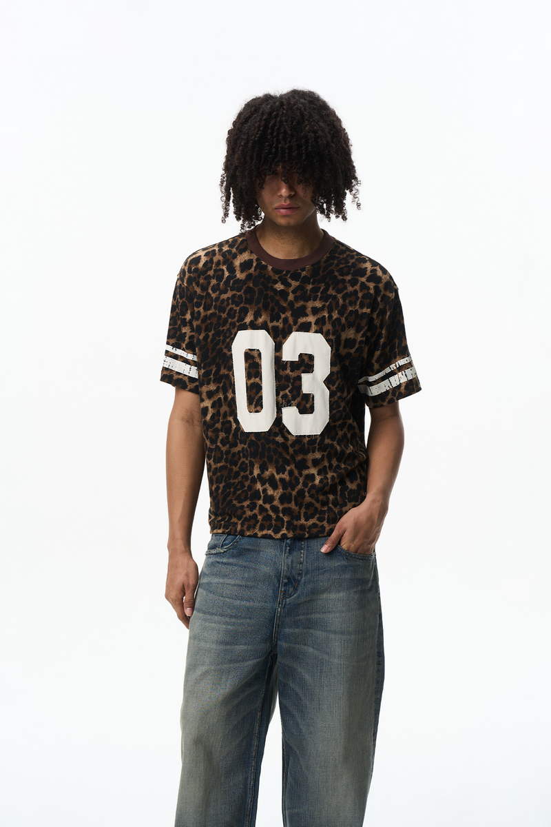 Leopard Number Patch T-Shirt