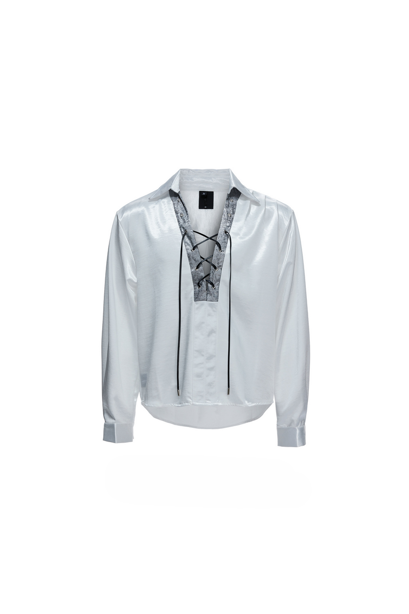 Cross Strap Satin Shirt