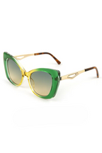 Retro Oversized Metal Cat Eye Sunglasses