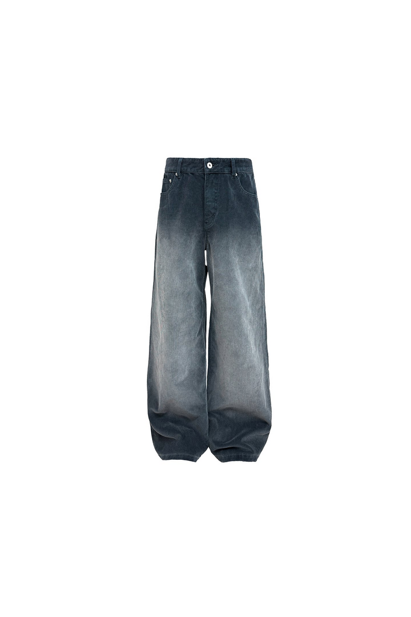 Distressed Corduroy Straight Trousers