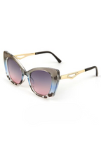 Retro Oversized Metal Cat Eye Sunglasses