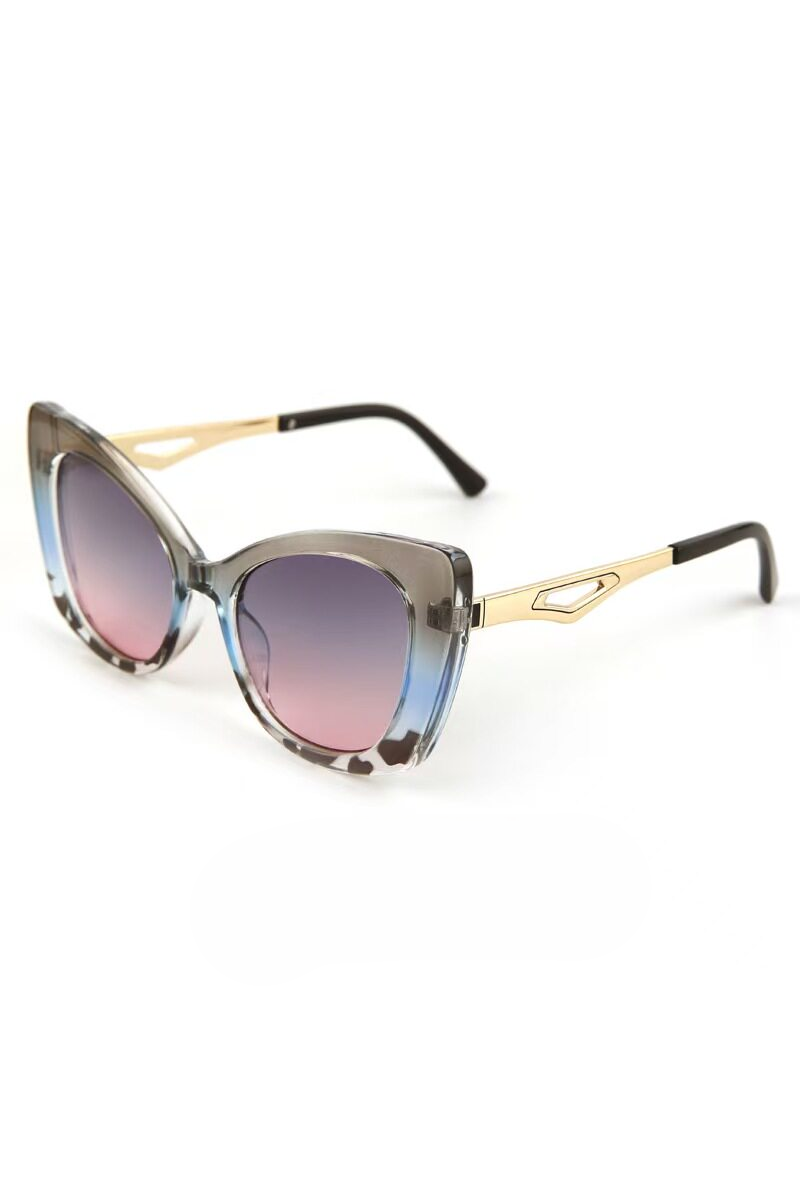 Retro Oversized Metal Cat Eye Sunglasses