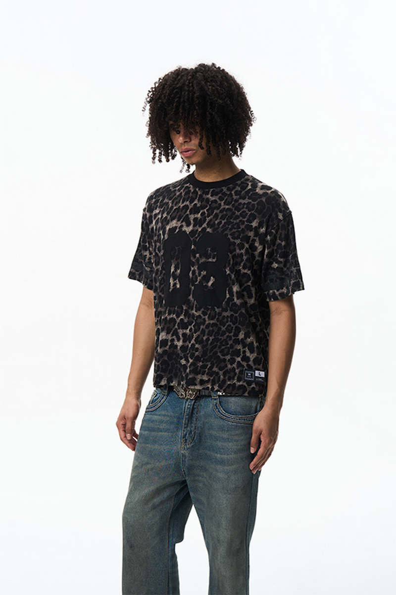 Leopard Number Patch T-Shirt