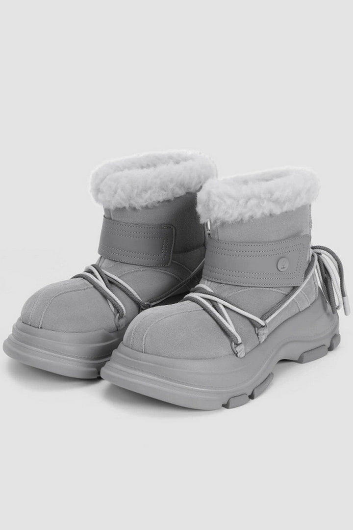 Waterproof Grey Chunky Snow Boots