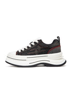 Black And Red Platform Canvas Sneakers