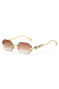 Gold Frame With Double Brown Lenses