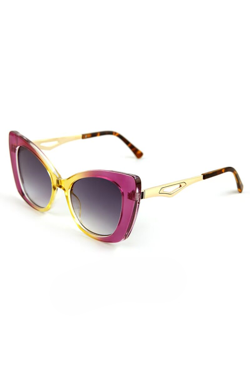 Retro Oversized Metal Cat Eye Sunglasses