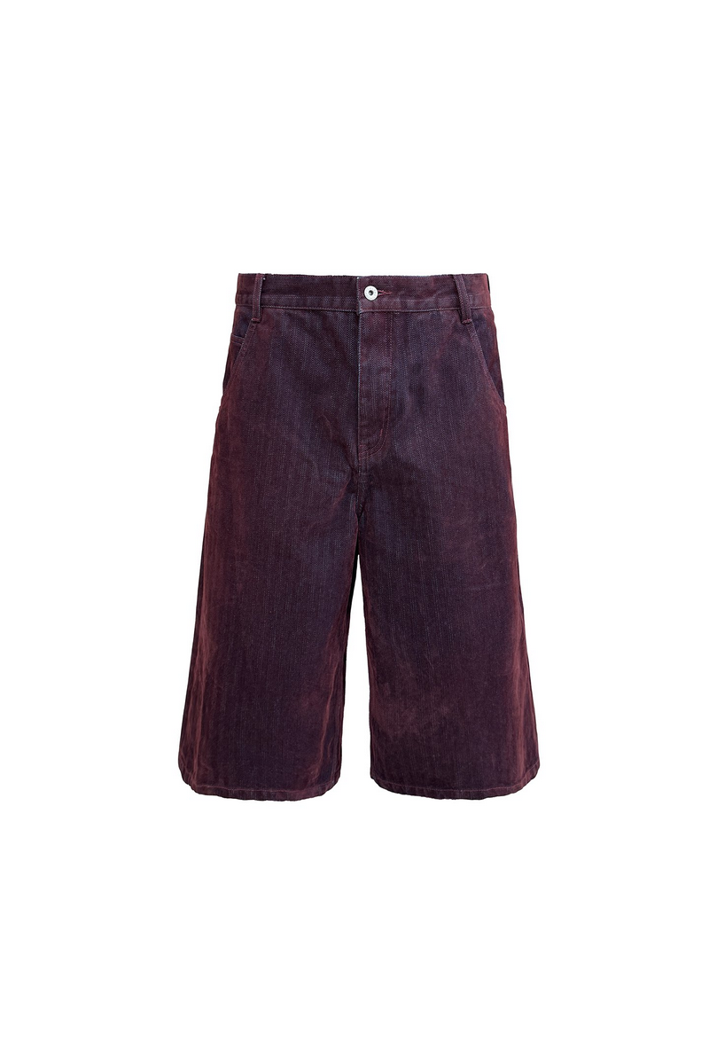 Distressed Herringbone Corduroy Capris