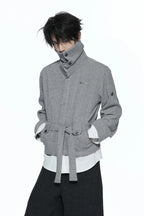 Belted Layered Knit Cardigan