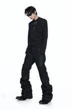 Distressed Rhinestone Layered Henley