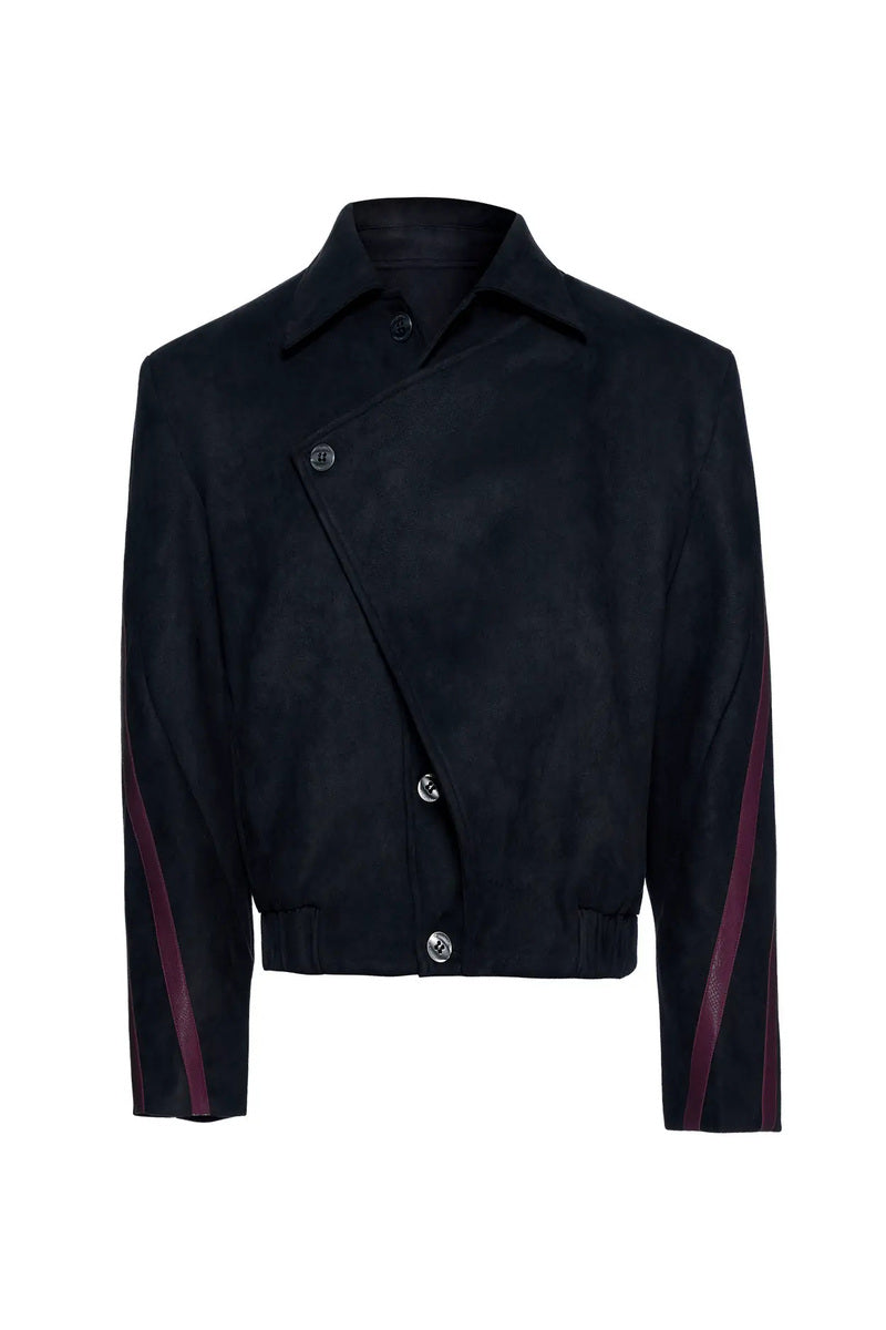 Studded Snake Panel Jacket - Black