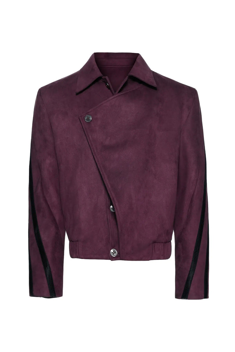 Studded Snake Panel Jacket - Purple