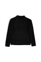 Ribbed Wool Blend Crewneck Sweater - Black