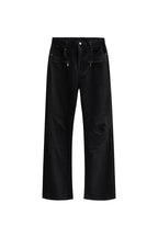 Panelled Zip Pocket Pants - Black