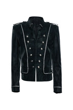 Braided Button Front Jacket - Black