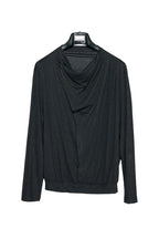 Asymmetric Draped Cowl Neck Top - Grey