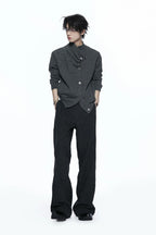 Studded Asymmetric Wool Blend Sweater