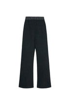 Embroidered Jacquard Flared Trousers - Dark Grey