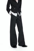 Embroidered Jacquard Flared Trousers
