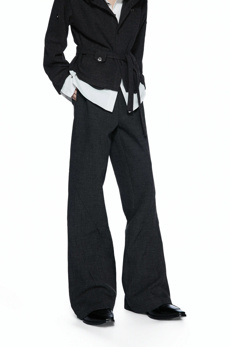 Embroidered Jacquard Flared Trousers