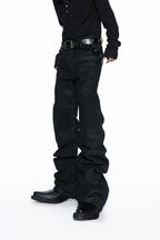 Multi Zip Waxed Biker Jeans