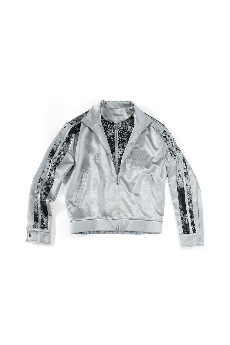 Wing Embroidered Layered Jacket - Grey