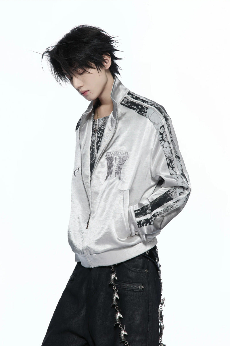 Wing Embroidered Layered Jacket
